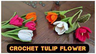 Easy Crochet Tulip Flower Tutorial for Beginners | Crochet Tulip Step-by-Step Pattern