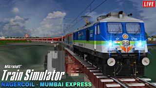 Early Morning Journey in 16340 Nagercoil - Mumbai CSMT Express • Indian Train Simulator • MSTS LIVE