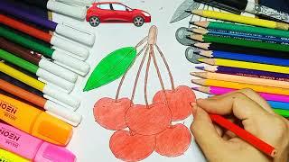 How to draw Cherry Easy Draw Tutorial   beautiful   drawing video for and kids ️