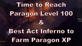 Diablo 3: Hours to Paragon Level 100 & Best Act to Farm XP