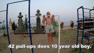 42 pull ups does 10 year old boy.