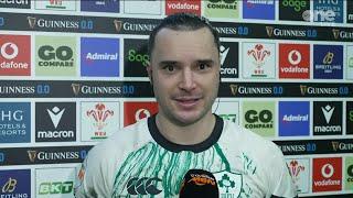 James Lowe reacts to Ireland's win over Wales