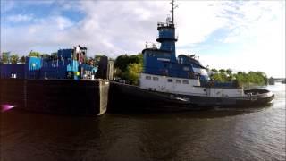 Tug Rebecca Lynn and barge A-410 first time visit to Manistee, MI