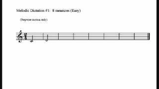 Melodic Dictation #1:  Stepwise motion only (Easy)