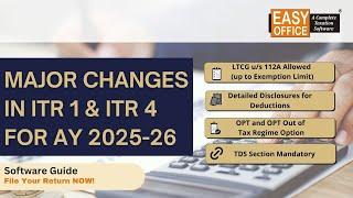 Changes in ITR 1 and ITR 4 for AY 2025–26 : Software guide