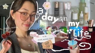 day in my life: morning/night skincare routine, working from home, painting my nails, and movies! 