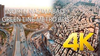 North Nazimabad - Green Line Metro Bus - 4K Ultra HD - Karachi Street View