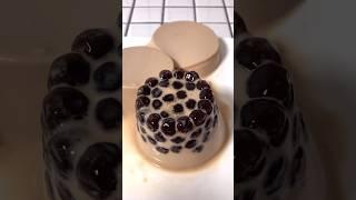 Making boba milk tea jelly pudding