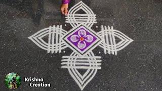 Margazhi madham special kolam | Easy padi kolam design with 5x1 dots | Dhanurmasam muggulu