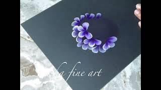 One Stroke Hydrangea Flower Painting Tutorial | Easy Acrylic Floral Art