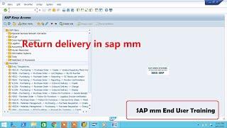 How to create Return delivery in sap mm