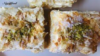 طرز تهیه ی شیرینی ناپلئونی همراه با خامه فرم‌گرفتهNapoleon pastry