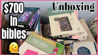 Unboxing huge HAUL of new bibles! 