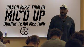 Coach Tomlin mic'd up during team meeting  More in the new The Standard | Pittsburgh Steelers