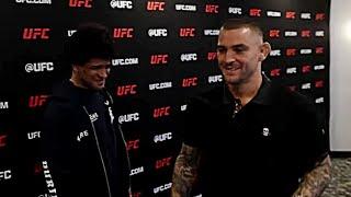 Gilbert Burns Runs Into Dustin Poirier before UFC 299