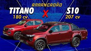 CHEVROLET S10 X FIAT TITANO NO ARRANCADÃO! Qual picape TURBODIESEL anda mais rápido na reta?