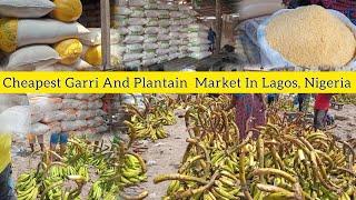 The Biggest And Cheapest GARRI  And PLANTAIN Market In Lagos, NIGERIA 