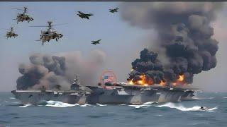 Today, Just Arriving in the Red Sea, a US Aircraft Carrier Was Destroyed by an Iranian Ka-52 Helicop