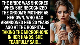 The bride was shocked when she recognized the groom's mother as her own, who had abandoned her...