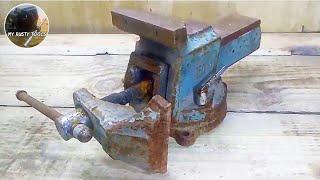 restoration bench vise. broken vise