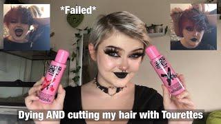 Buzzing + Dyeing my hair with Tourettes! *Fail* | half red half black ️