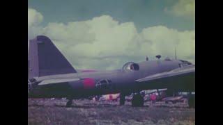 Captured Gannosu Airfield and Life in Fukuoka, Japan 1945  - Original Color Footage