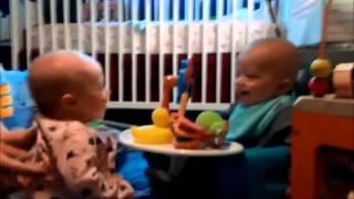 Baby Twins Laughing Uncontrollably (at Eachother)