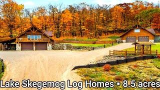 Michigan Farmhouse For Sale | $405k | Acreage Log Homes For Sale | Michigan Real Estate For Sale