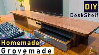 DIY DESK SHELF | Built-in DRAWER | Affordable Desk Setup Upgrade | with basic tools only !