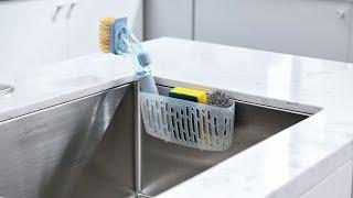 #simpletome Sink Caddy Basket, Sinkware Organizer, 3X Strong Suction Cups Or Countertop