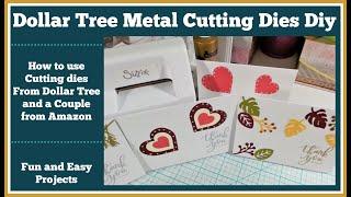 Using the Dollar Tree Metal Dies for Cards/ How to use cutting dies.