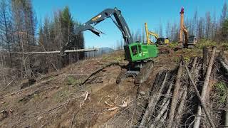 John Deere 959ML Chasing John Deere 959M Buncher