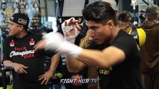 MIKEY GARCIA SHOWING QUICKNESS AND AGILITY DURING WORKOUT PREPARING FOR ERROL SPENCE