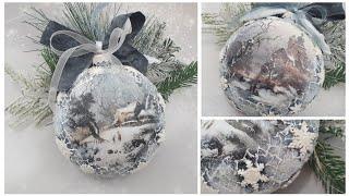 Decoupage  bauble, medallion, winter views, snowflakes  #itdcollection.. #decoupage #diy ...