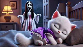 Kitten meets a Little Girl Ghost! #cat #ai #catlover #catvideos #cutecat #aicat