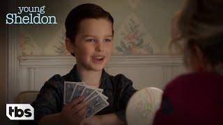 Young Sheldon: Sheldon Plays Cards With Meemaw (Season 1 Episode 3 Clip) | TBS