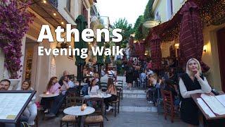 Athens, Greece Evening Walking Tour | 4K HD (60fps)