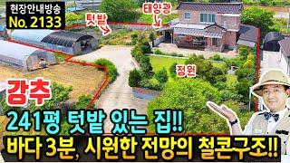 (강추) 241평 텃밭 있는 집 바다까지 3분 전원주택 매매 탁트인 전망과 튼튼한 철근콘크리트구조 다양한 수종의 정원수 태양광 광역상수도 시내 15분 보령부동산 - 발품부동산TV