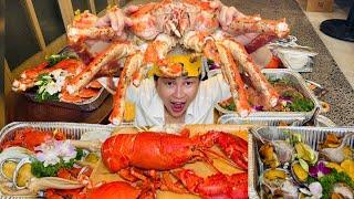 NGA SUMO ĂN SẠCH CUA HOÀNG ĐẾ KHỔNG LỒ VÀ MÂM HẢI SẢN NẶNG 12 KÍ