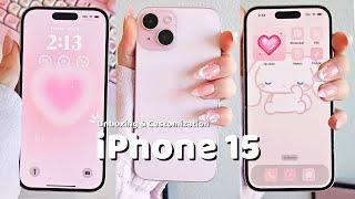 ️ iPhone 15 ️ | Aesthetic Unboxing & Customization   (ASMR)