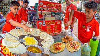 12 Years Old Little Boy Selling Cheapest Double Eggs Chicken Rolls Rs. 50/- Only l Noida Street Food