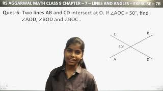 Q.6 Ex - 7B - Ch - 7 - Lines and Angles | RS Aggarwal Math class 9 | RN Glory