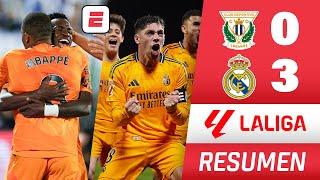 REAL MADRID GOLEÓ 3-0 a LEGANÉS. GOLES de MBAPPÉ, VALVERDE Y BELLINGHAM. VINICIUS asistió | La Liga