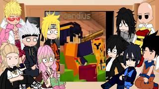 Anime Characters React To INCENDIUS || Gacha reacts to Minecraft + HamoodeG & AJ + Bonus SCARY MOBS