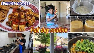 Full day routine Indian Mom in USA| summer recipes| paneer chilli with fresh paneer| #dailyvlog