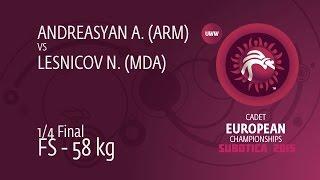 1/4 FS - 58 kg: N. LESNICOV (MDA) df. A. ANDREASYAN (ARM), 6-2