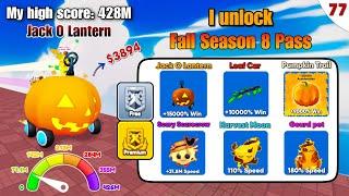 I Unlock Full Season 8 Pass | Jack O Lantern - Gourd Pet & Race Clicker Roblox #78