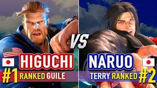 SF6  HIGUCHI (#1 Ranked Guile) vs NARUO (#2 Ranked Terry)  Street Fighter 6 High Level Gameplay