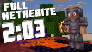 Minecraft Full Netherite Speedrun Seed (2:03)