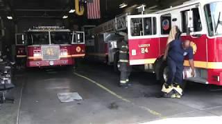 PHILADELPHIA FIRE DEPARTMENT ENGINE 41 & LADDER 24 RESPONDING FROM QUARTERS IN PHILADELPHIA, PA.